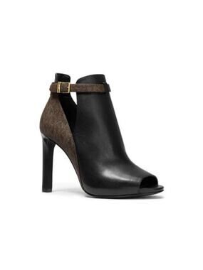 NWT MICHAEL Michael Kors Lawson Open Toe (Black/Brown) Women's Shoes Size 8